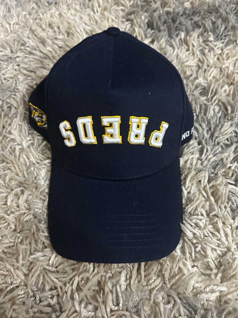Navy 'Preds' Embroidered Baseball Cap
